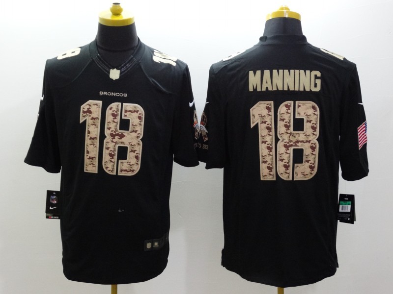 Men's Denver Broncos Peyton Manning #18 Black Jersey